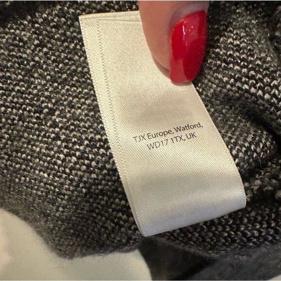 Christian Siriano Gray Herringbone Open Front Cardigan Women’s XS Cozy Chic - Picture 10 of 11